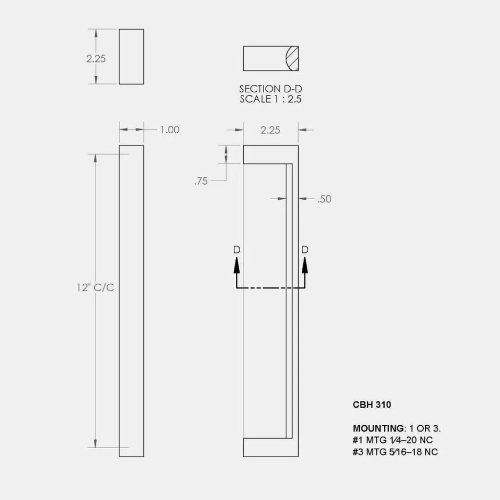 CBH Charlie Contour Appliance Pull HARDWARE 6 CBH Charlie Contour Appliance Pull HARDWARE