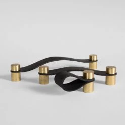 Lamborn HARDWARE Cassidy Leather Brass Handle Black