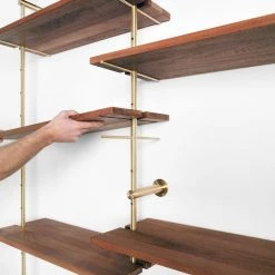 Object/Interface HARDWARE Brass Rail Shelving