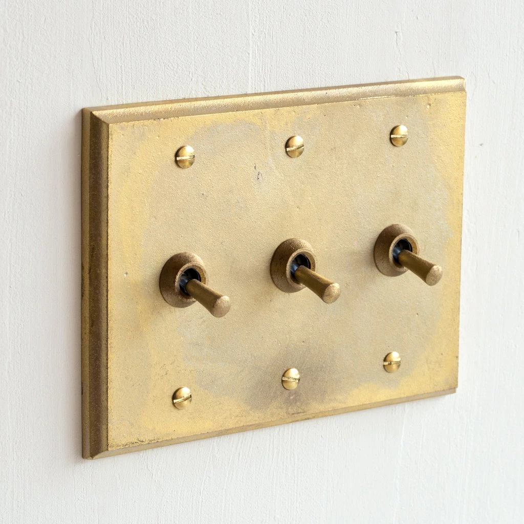 MATUREWARE Brass Switch Plate - Multi Rect HARDWARE 1 MATUREWARE Brass Switch Plate - Multi Rect HARDWARE