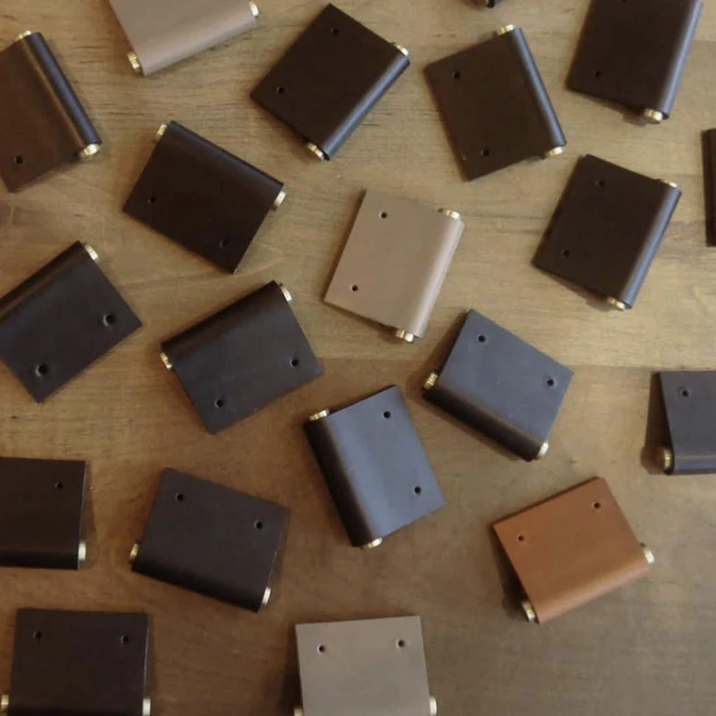 Chapman & Bose HARDWARE EP01 Leather Edge Pull: Satin Brass Core 18 Chapman & Bose HARDWARE EP01 Leather Edge Pull: Satin Brass Core