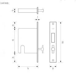 Halliday Baillie HARDWARE HB 697 Pocket Door Strike Body