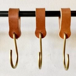 Lostine Ludlow Brass And Leather Hooks HARDWARE